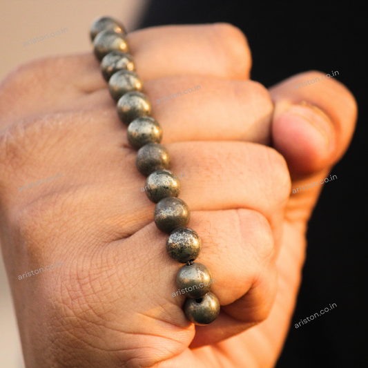 Silver Pyrite Crystal Bracelet