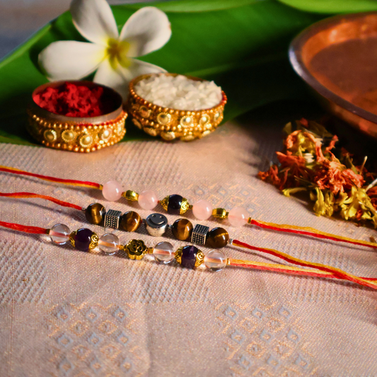 Pack of 3 - Relationship | Tiger Eye | Health Rakhi Combo