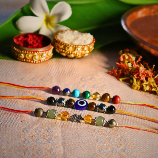 Pack Of 3 - Money Magnet | Triple protection | 7 Chakra Rakhi Combo