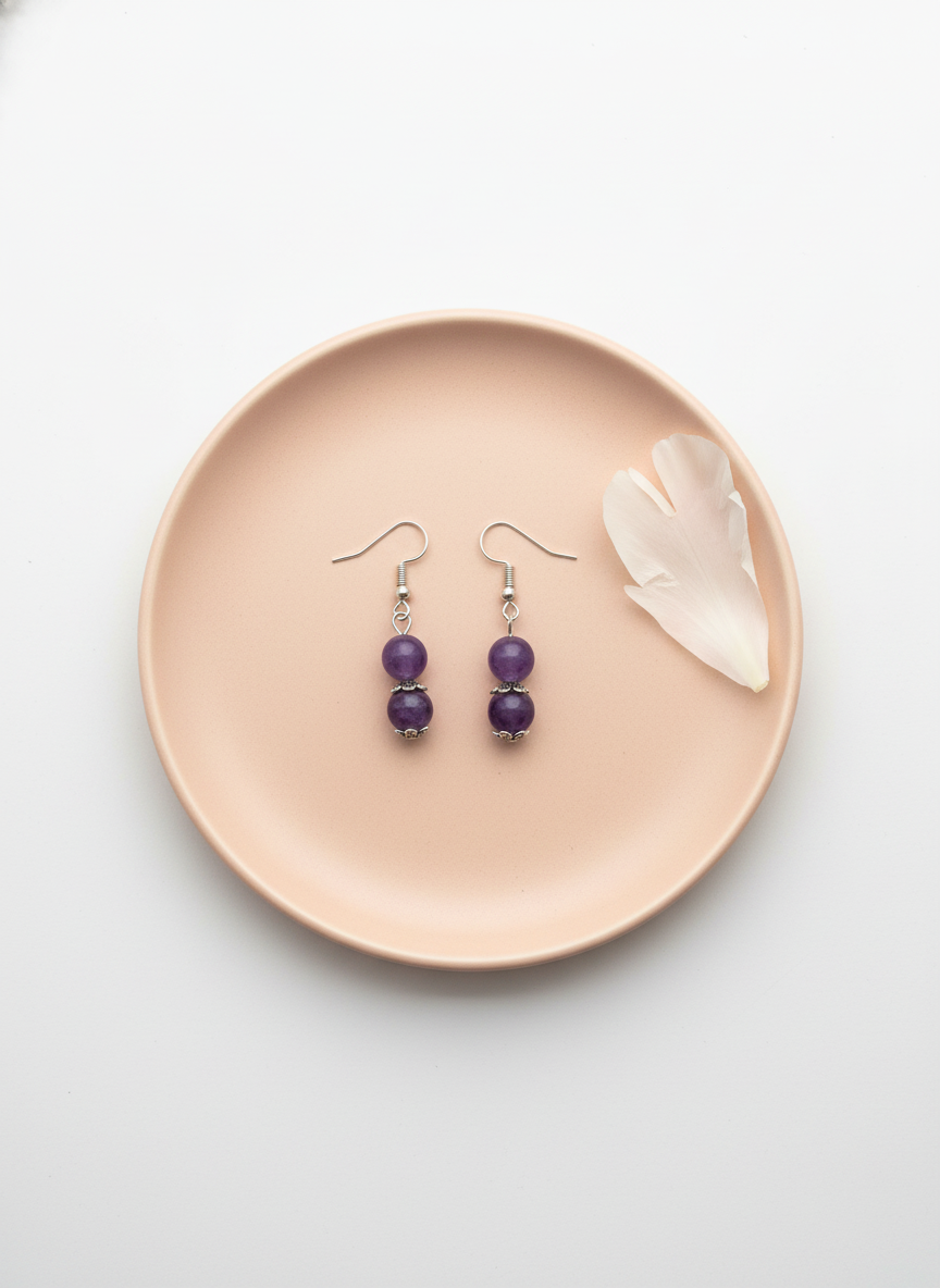 Double Beaded Crystal Earrings