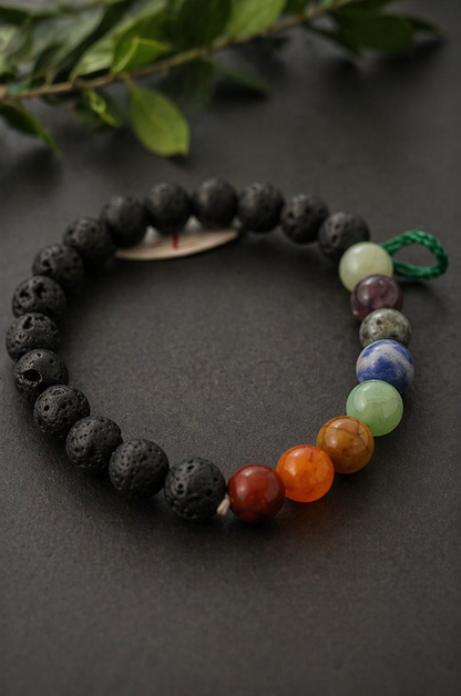 7 Chakra Lava Bracelet