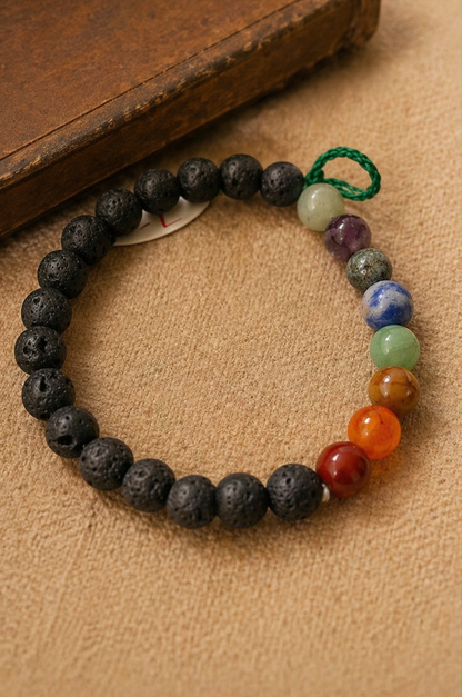 7 Chakra Lava Bracelet