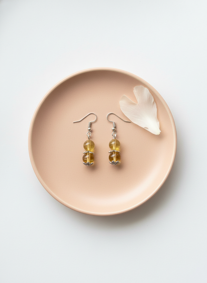 Double Beaded Crystal Earrings