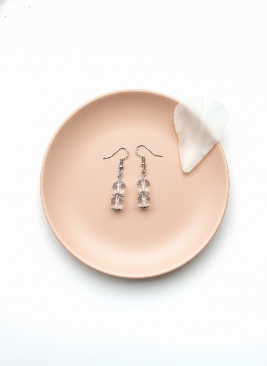 Double Beaded Crystal Earrings