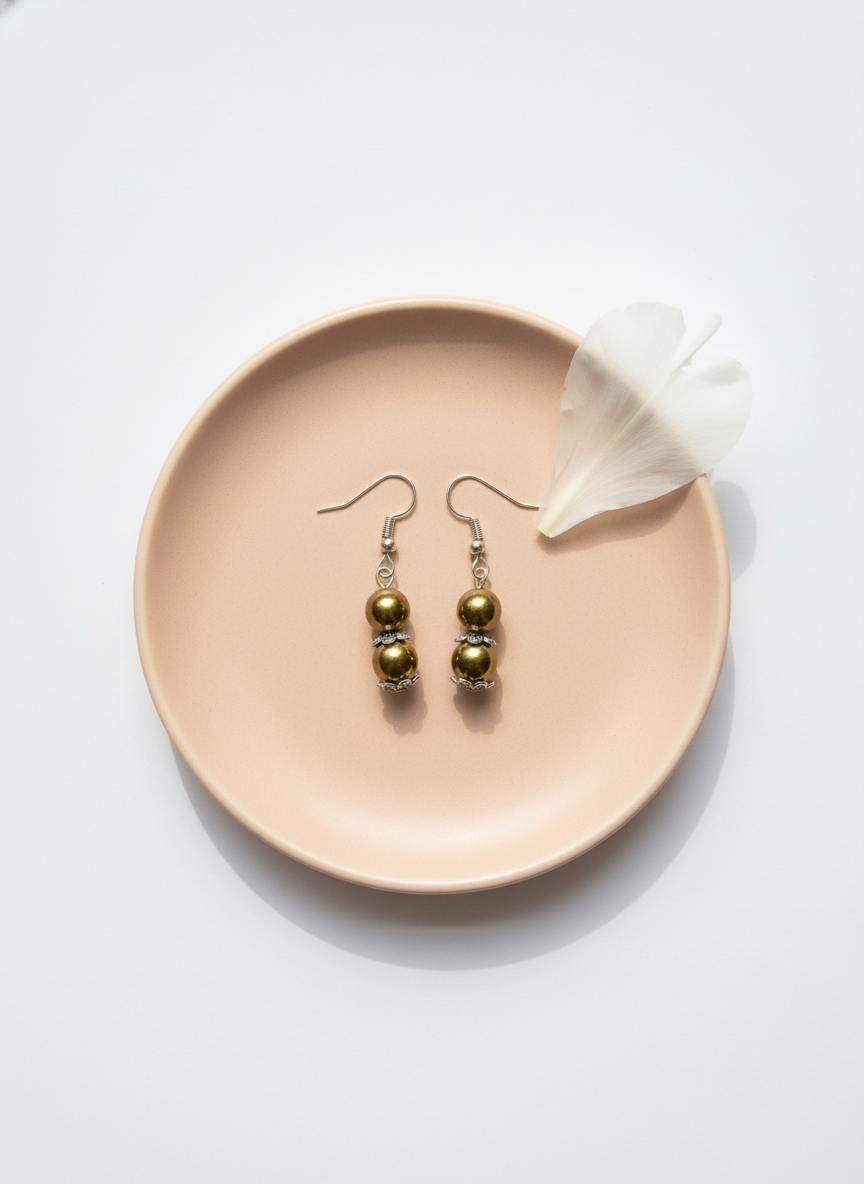 Double Beaded Crystal Earrings