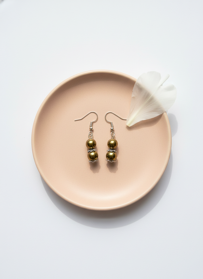 Double Beaded Crystal Earrings