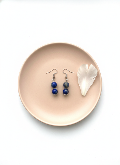 Double Beaded Crystal Earrings