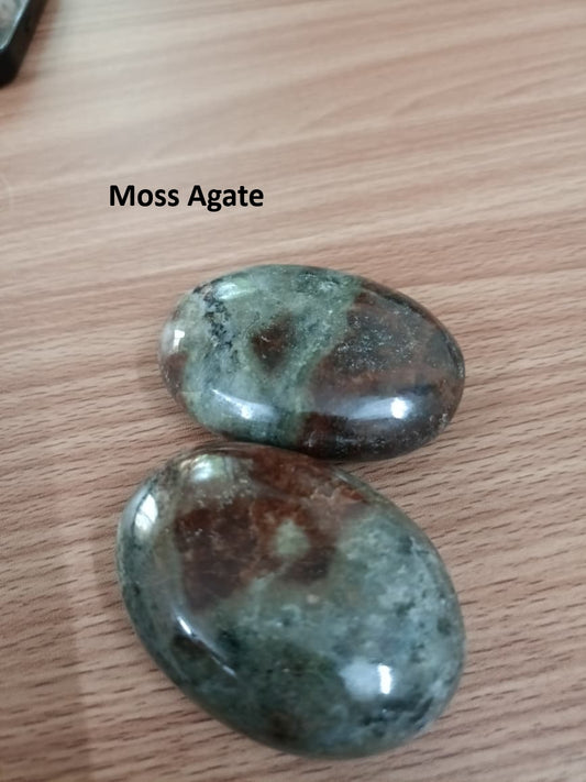 MOSS AGATE PALM STONE
