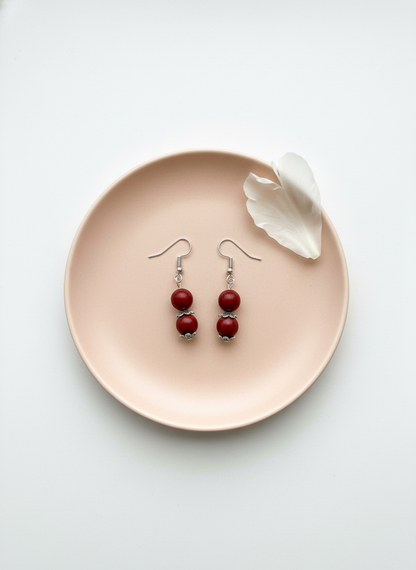 Double Beaded Crystal Earrings