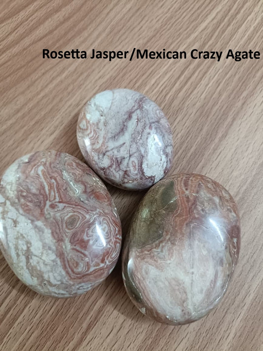 ROSETTA JASPER / MEXICAN CRAZY LACE AGATE PALM STONE